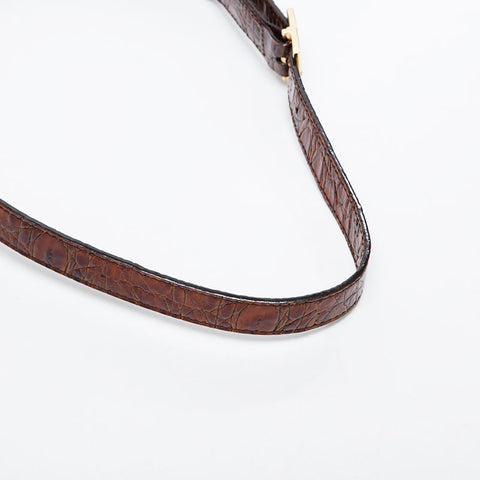 Salvatore Ferragamo Gancini one belt leather Shoulder Bag Brown WS21214