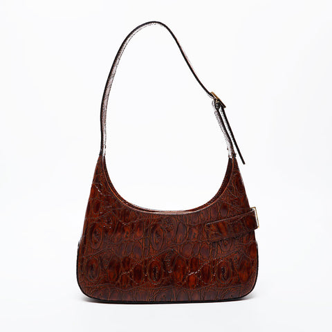 Salvatore Ferragamo Gancini one belt leather Shoulder Bag Brown WS21214