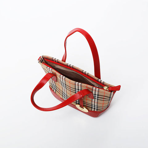 BURBERRY Nova 格纹手提包米色 WS21216