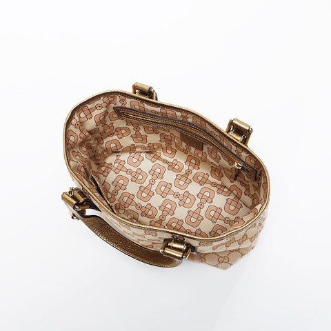 GUCCI GG canvas gold Handbag beige WS21217