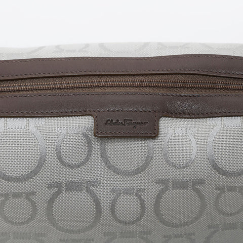 Salvatore Ferragamo Gancini Mini Canvas Pouch Handbag gray WS21218