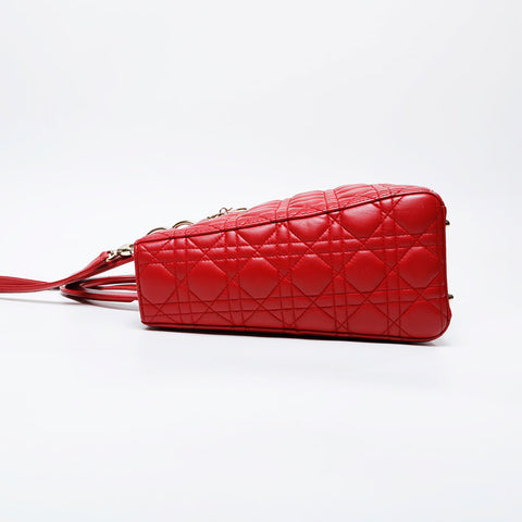 クリスチャンディオール Christian Dior ラージ レディ ディオール 2way ハンドバッグ レッド WS21220