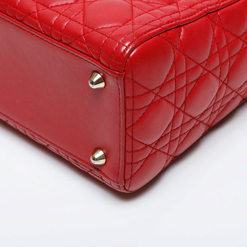 クリスチャンディオール Christian Dior ラージ レディ ディオール 2way ハンドバッグ レッド WS21220