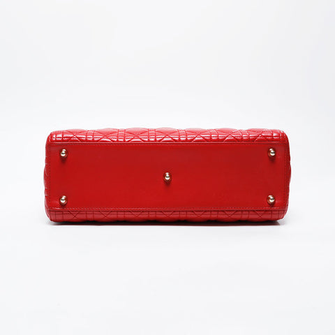 クリスチャンディオール Christian Dior ラージ レディ ディオール 2way ハンドバッグ レッド WS21220