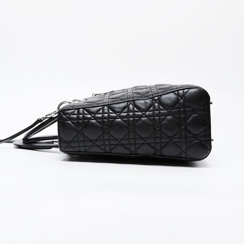 極美品 クリスチャンディオール Christian Dior ラージ レディ ディオール 2way ハンドバッグ ブラック WS21222