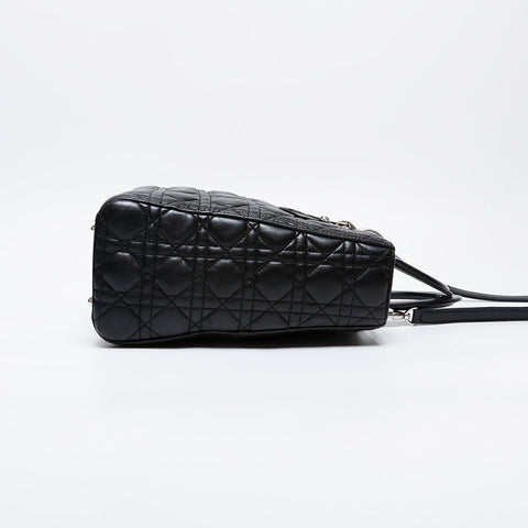 極美品 クリスチャンディオール Christian Dior ラージ レディ ディオール 2way ハンドバッグ ブラック WS21222