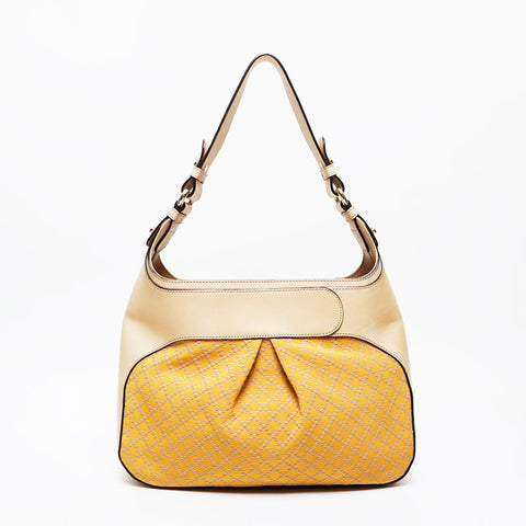 グッチ GUCCI キャンバス バンブー ワンショルダー ショルダーバッグ イエロー WS21224