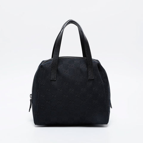 極美品 グッチ GUCCI GGキャンバス ハンドバッグ ブラック WS21228