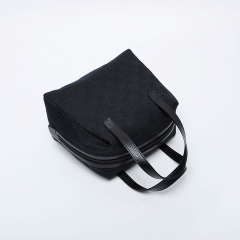 極美品 グッチ GUCCI GGキャンバス ハンドバッグ ブラック WS21228