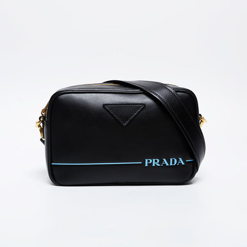 PRADA Leather Logo Camera Bag City Calf Shoulder Bag black WS21229