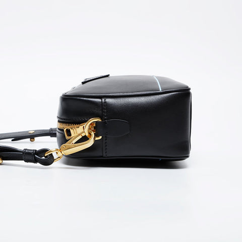 PRADA Leather Logo Camera Bag City Calf Shoulder Bag black WS21229