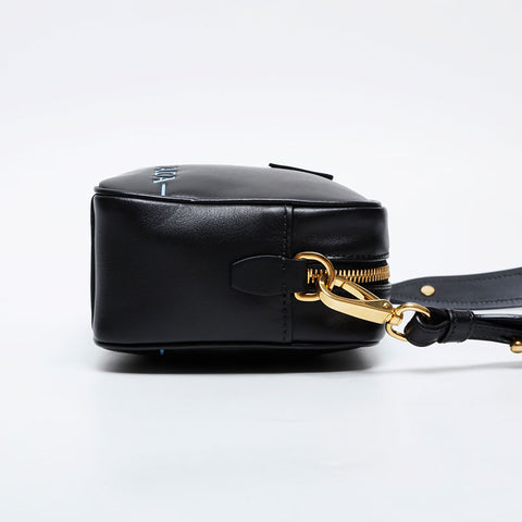 PRADA Leather Logo Camera Bag City Calf Shoulder Bag black WS21229