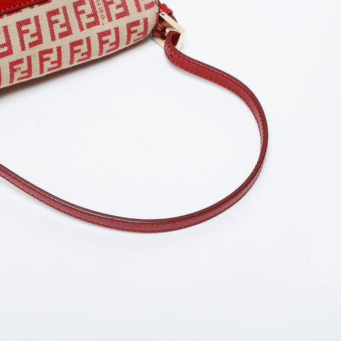 FENDI Zucchino Mini Mamma Bucket Shoulder Bag Brown WS21230