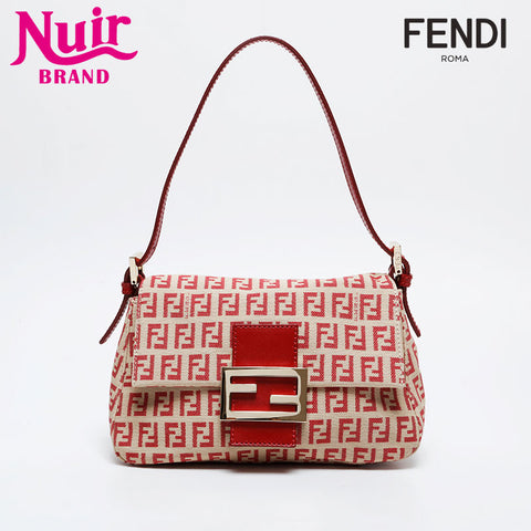 FENDI Zucchino Mini Mamma Bucket Shoulder Bag Brown WS21230