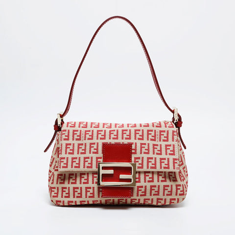 FENDI Zucchino Mini Mamma Bucket Shoulder Bag Brown WS21230