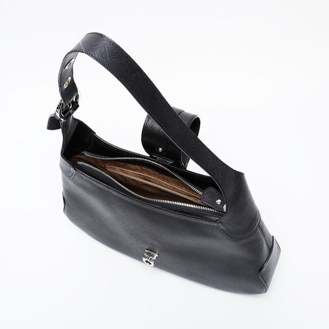 Salvatore Ferragamo Gancini leather one belt Shoulder Bag black WS21233