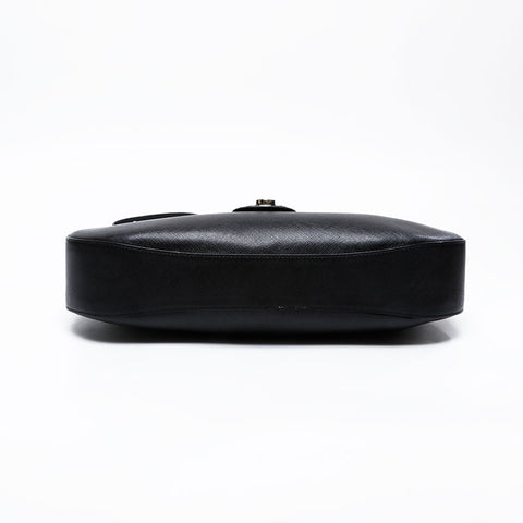 Salvatore Ferragamo Gancini leather one belt Shoulder Bag black WS21233