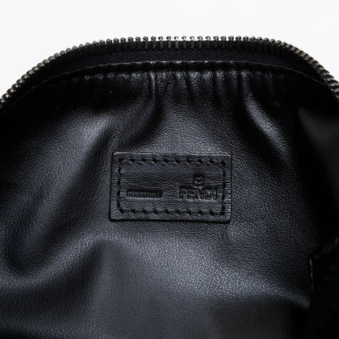 FENDI Zucchino Canvas Shoulder Bag black WS21236