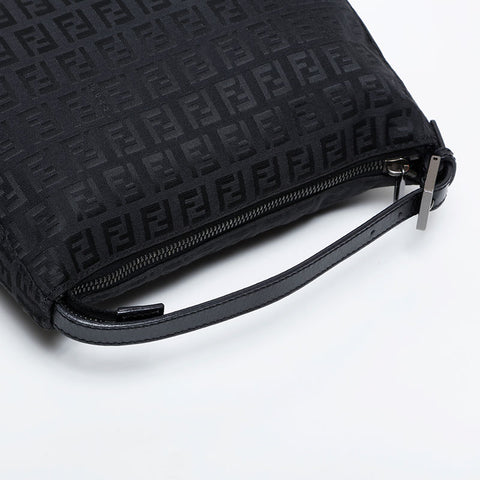 FENDI Zucchino Canvas Shoulder Bag black WS21236