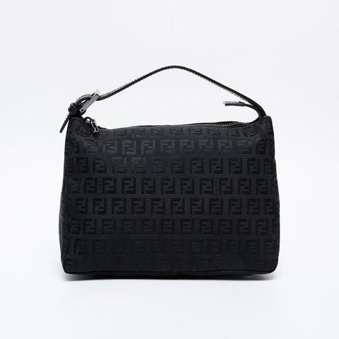 FENDI Zucchino Canvas Shoulder Bag black WS21236