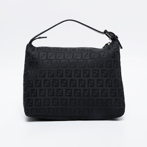 FENDI Zucchino Canvas Shoulder Bag black WS21236