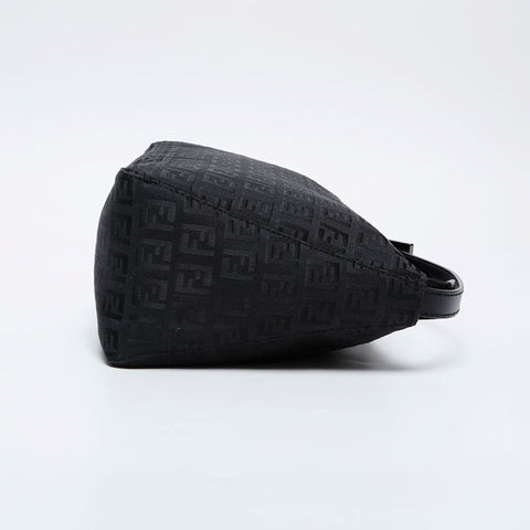 FENDI Zucchino Canvas Shoulder Bag black WS21236