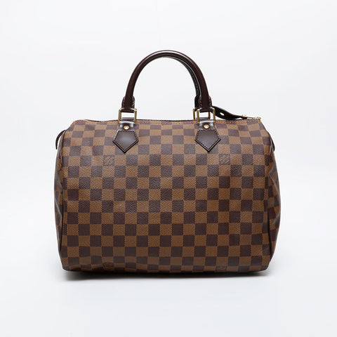 LOUIS VUITTON 2008 Damier Speedy 30 Handbag Brown WS21247