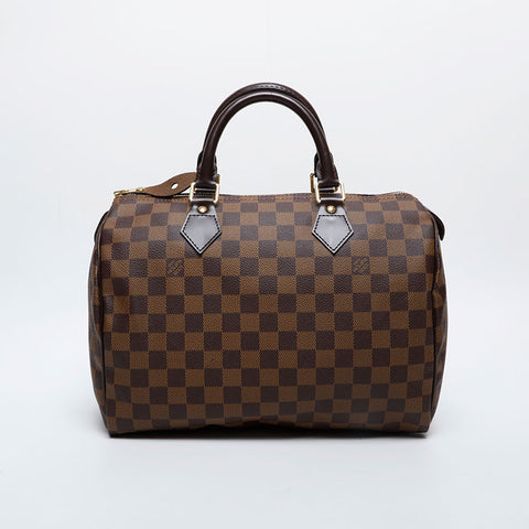 LOUIS VUITTON 2008 Damier Speedy 30 Handbag Brown WS21247