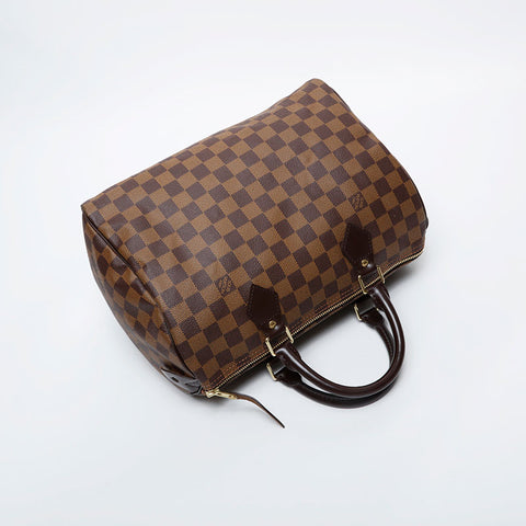 LOUIS VUITTON 2008 Damier Speedy 30 Handbag Brown WS21247