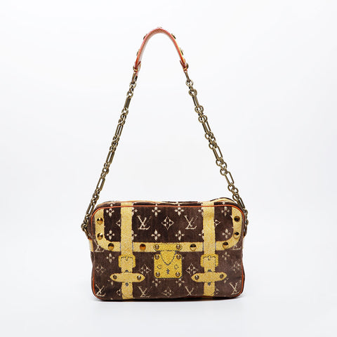 LOUIS VUITTON 2004 Monogram Trompe l'oeil Trocadero Shoulder Bag Brown WS21248