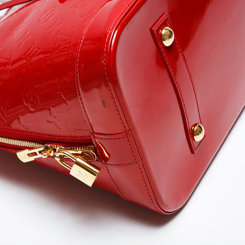 LOUIS VUITTON 2010 Monogram Vernis Alma GM Handbag Red WS21249
