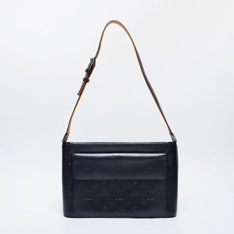 LOUIS VUITTON 2002 Monogram Matte Alston Shoulder Bag Navy WS21251