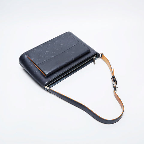 LOUIS VUITTON 2002 Monogram Matte Alston Shoulder Bag Navy WS21251