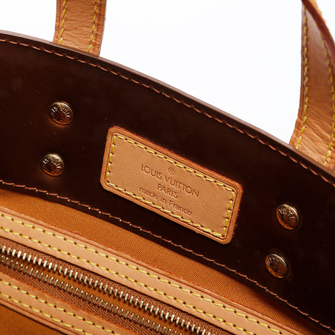LOUIS VUITTON 2002 Monogram Vernis Lead PM Handbag gold WS21253