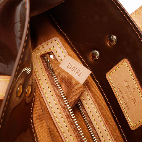 LOUIS VUITTON 2002 Monogram Vernis Lead PM Handbag gold WS21253