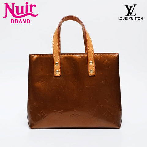 LOUIS VUITTON 2002 Monogram Vernis Lead PM Handbag gold WS21253