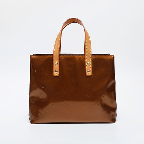 LOUIS VUITTON 2002 Monogram Vernis Lead PM Handbag gold WS21253