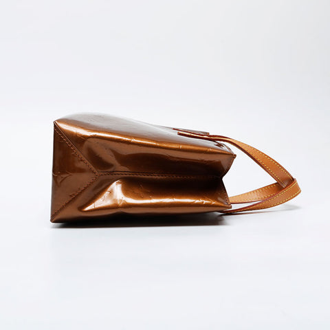 LOUIS VUITTON 2002 Monogram Vernis Lead PM Handbag gold WS21253