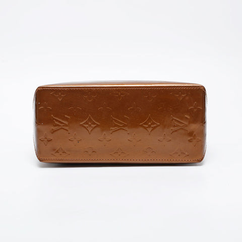 LOUIS VUITTON 2002 Monogram Vernis Lead PM Handbag gold WS21253