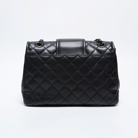 CHANEL 21st Series 2015-2016 Lambskin Chain Matelasse Flap Elementary Chic Shoulder Bag black WS21258