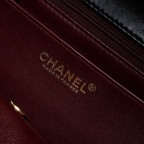 CHANEL No. 5 1997-1999 Top Handle Lambskin Matelasse Handbag black WS21259