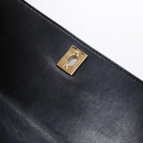 CHANEL No. 5 1997-1999 Top Handle Lambskin Matelasse Handbag black WS21259