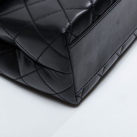 CHANEL No. 5 1997-1999 Top Handle Lambskin Matelasse Handbag black WS21259