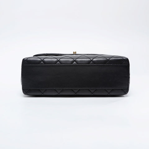 CHANEL No. 5 1997-1999 Top Handle Lambskin Matelasse Handbag black WS21259