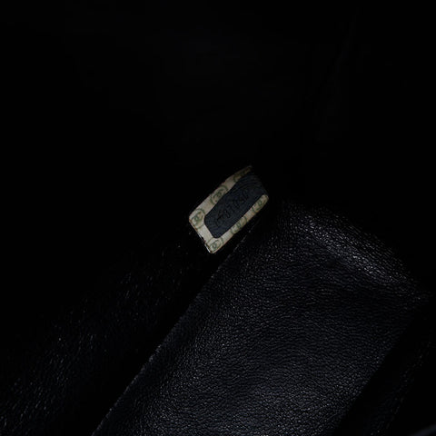 CHANEL 0 series 1986-1989 Suede Rhinestone Flap Shoulder Bag black WS21260