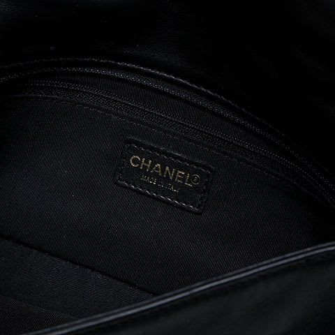 CHANEL No. 6 2000-2002 Lambskin Chocolate Bar COCO Mark Shoulder Bag black WS21261