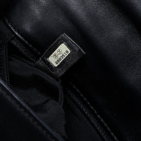 CHANEL No. 6 2000-2002 Lambskin Chocolate Bar COCO Mark Shoulder Bag black WS21261