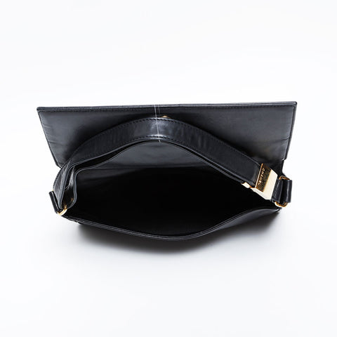 CHANEL No. 6 2000-2002 Lambskin Chocolate Bar COCO Mark Shoulder Bag black WS21261