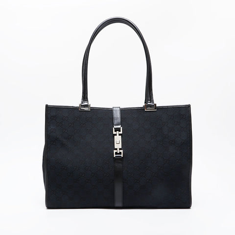 GUCCI GG Canvas Jackie Shoulder Bag black WS21262