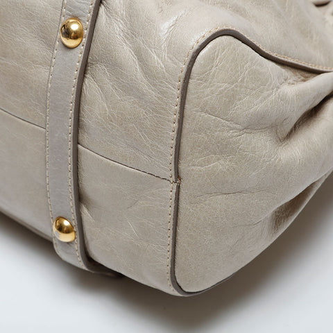 Miu Miu 2way Leather Vitello Luxe Shoulder Bag beige WS21263